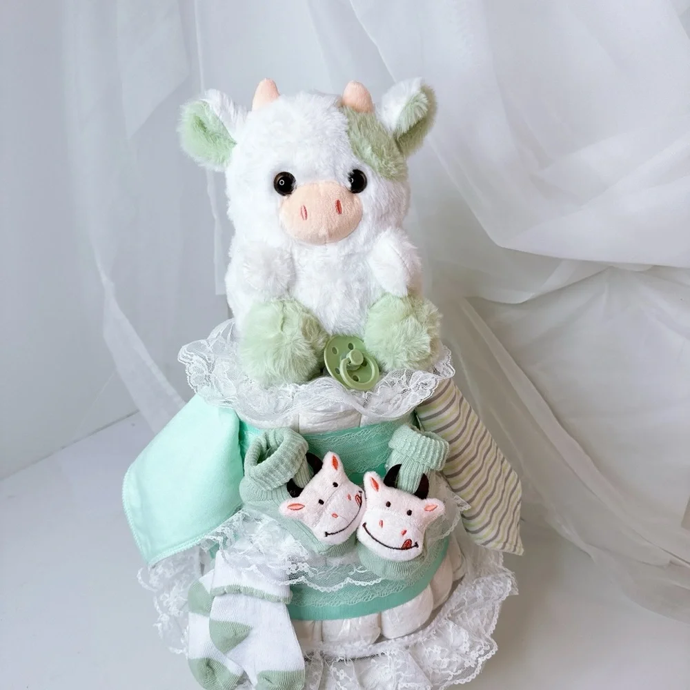 Bull Diaper Cake, Farm Baby Shower